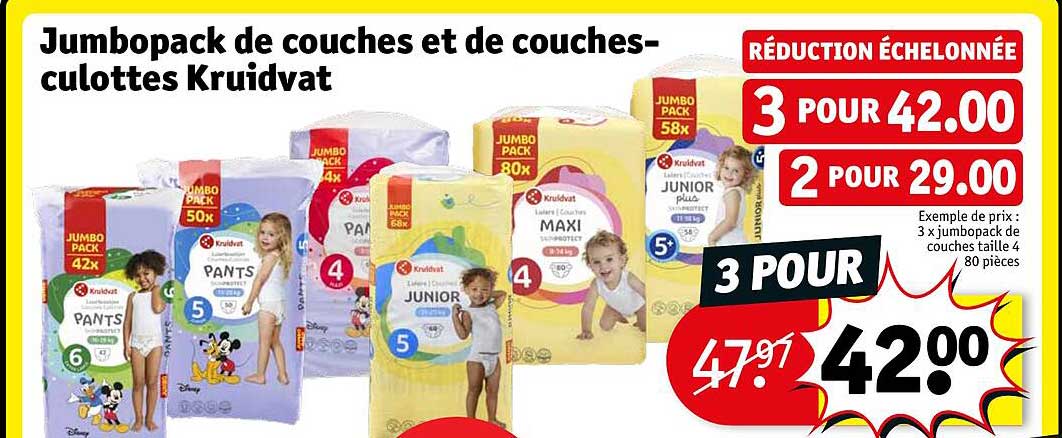 jumbopack de couches et de couches-culottes kruidvat