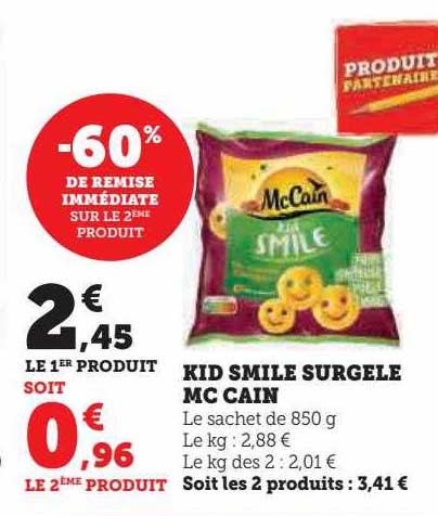 kid smile surgelé mc cain