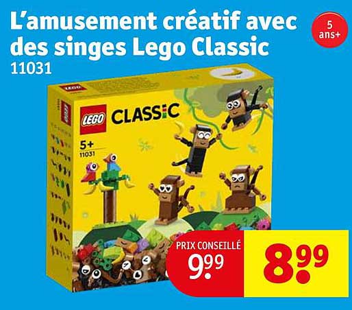 l'amusement créatif avec des singes lego classic
