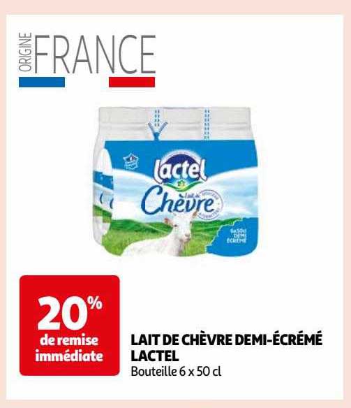 lait de chèvre demi-écrémé lactel