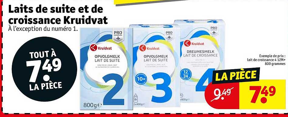 laits de suite et de croissance kruidvat