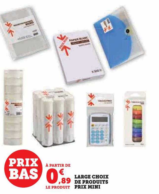 large choix de produits prix mini