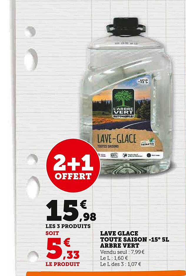 lave glace toute saison -15° 5 l arbre vert