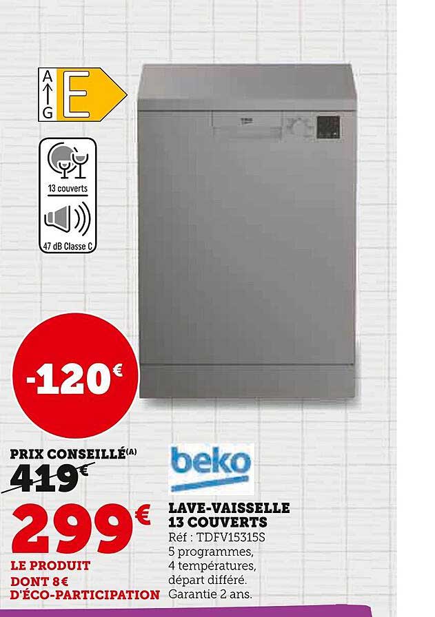 lave-vaisselle 13 couverts beko