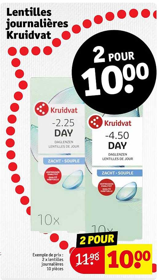 lentilles journalières kruidvat