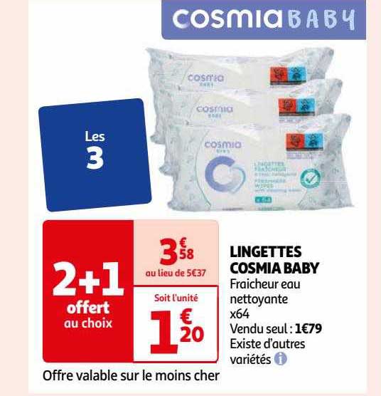 Lingettes Cosmia Baby