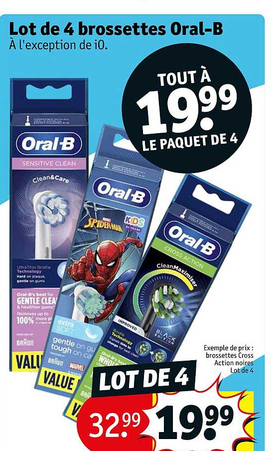 lot de 4 brossettes oral-b