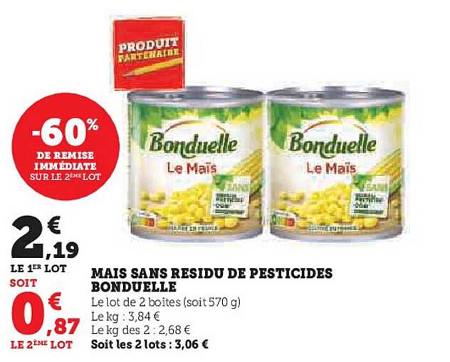 maïs sans résidu de pesticides bonduelle