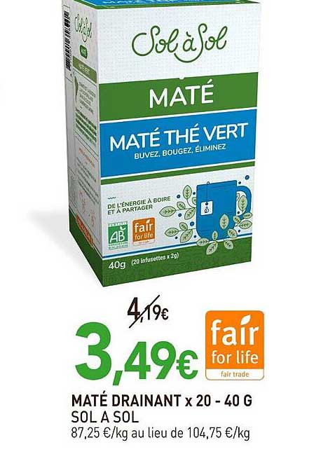 maté drainant sol à sol - x20 40 g