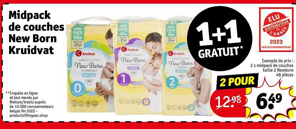 midpack de couches new born kruidvat