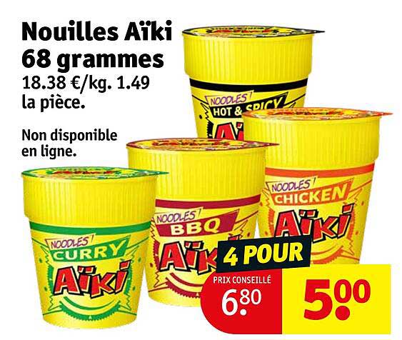 nouilles aïki 68 grammes
