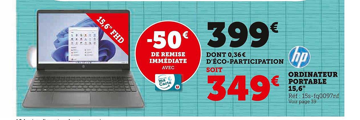 Ordinateur Portable 15,6" Hp