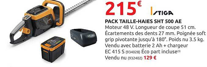 pack taille-haies sht 500 ae stiga