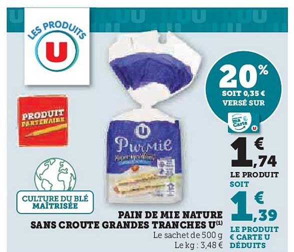 pain de mie nature sans croûte grandes tranches u