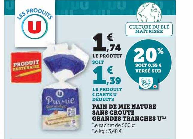 pain de mie nature sans croûte grandes tranches u