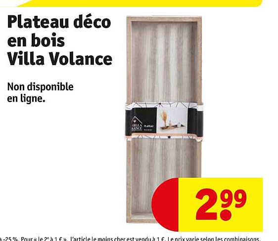 plateau déco en bois villa volance