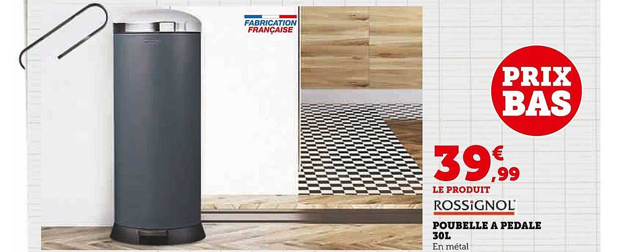 Poubelle à Pédale 30 L Rossignol