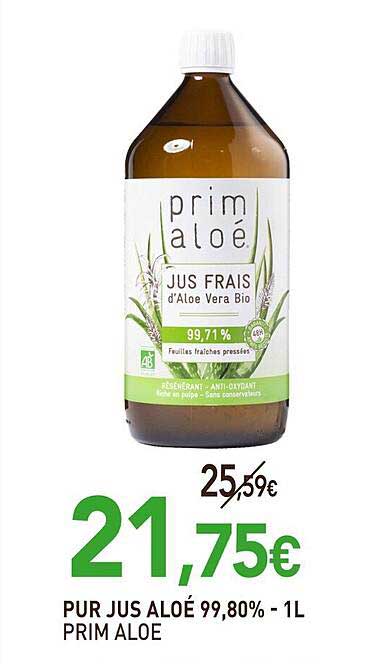 pur jus aloé 99,80% prim aloé - 1 l