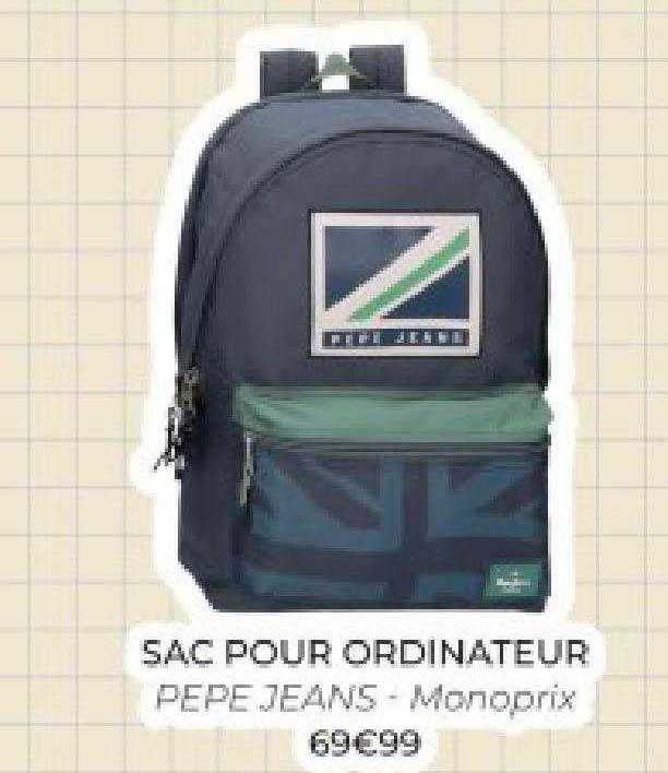 sac pour ordinateur pepe jeans - monoprix