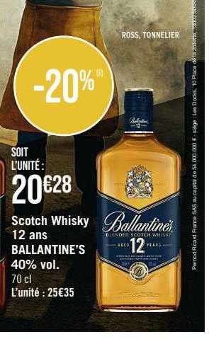 scotch whisky 12 ans ballantine's 40% vol.