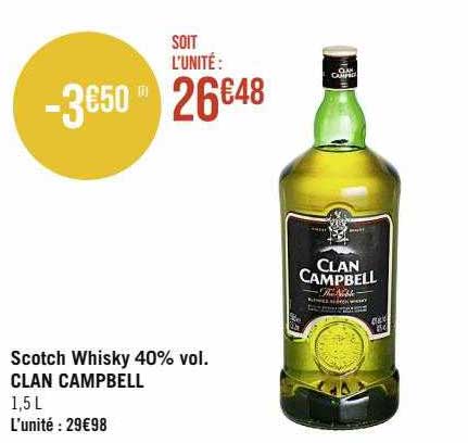 scotch whisky 40% vol. clan campbell