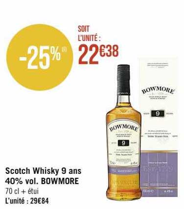 scotch whisky 9 ans 40% vol. bowmore
