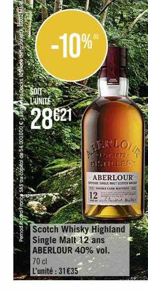 scotch whisky highland single malt 12 ans aberlour 40% vol.