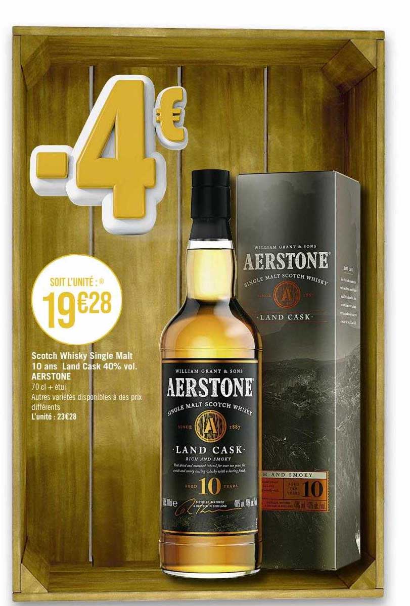 scotch whisky single malt 10 ans land cask 40% vol. aerstone