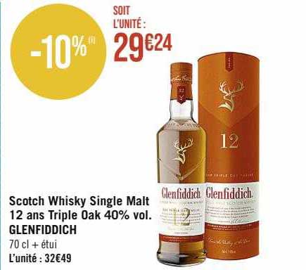 scotch whisky single malt 12 ans triple oak 40% vol. glenfiddich