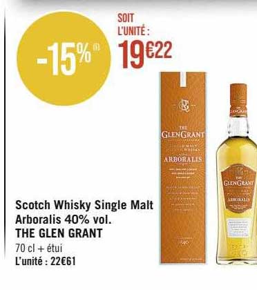scotch whisky single malt arboralis 40% vol. the glen grant