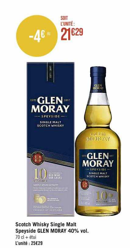 scotch whisky single malt speyside glen moray 40% vol.