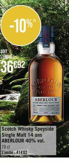 scotch whisky speyside single malt 14 ans aberlour 40% vol.