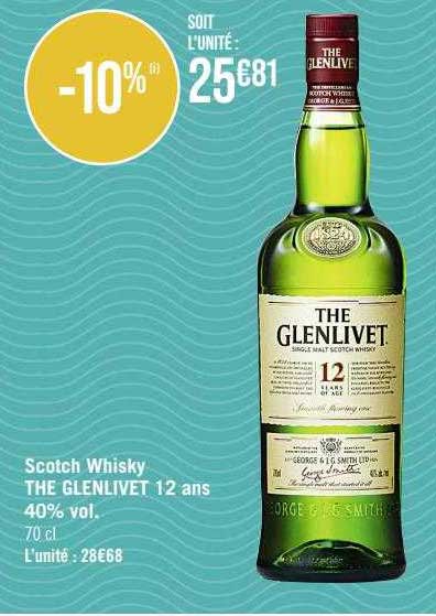 scotch whisky the glenlivet 12 ans 40% vol.