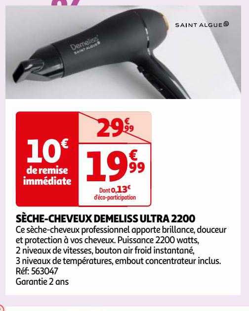 sèche-cheuveux demeliss ultra 2200 saint algue