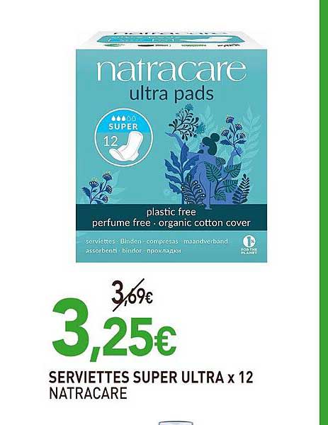 Serviettes Super Ultra Natracare X12
