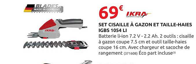 set cisaille à gazon et taille-haies igbs 1054 li