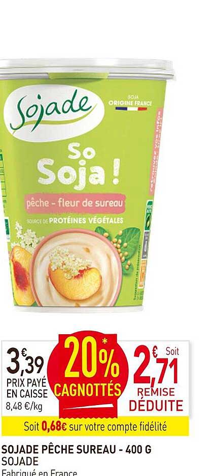 sojade pêche sureau sojade - 400 g