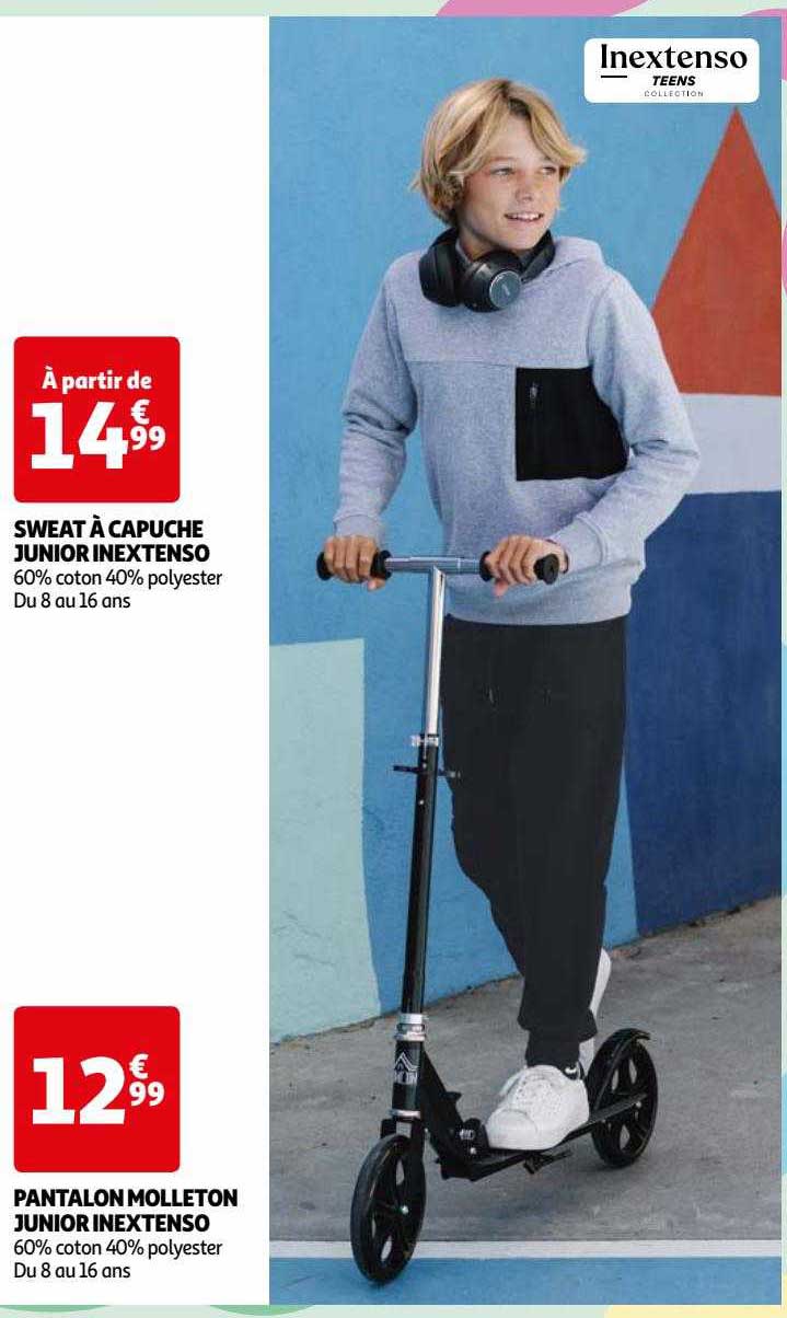 Sweat à Capuche Junior Inextenso, Pantalon Molleton Junior Inextenso