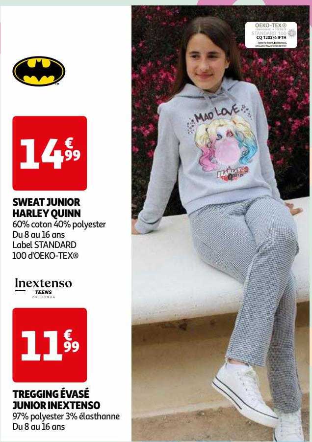 Sweat Junior Harley Quinn, Tregging évasé Junior Inextenso