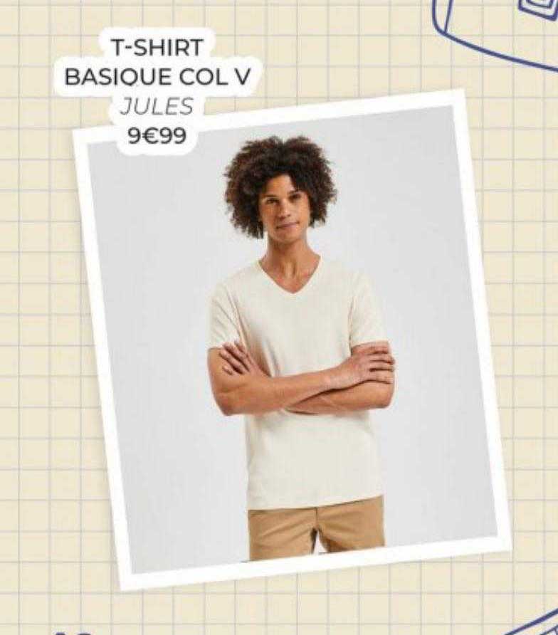 t-shirt basique col v jules