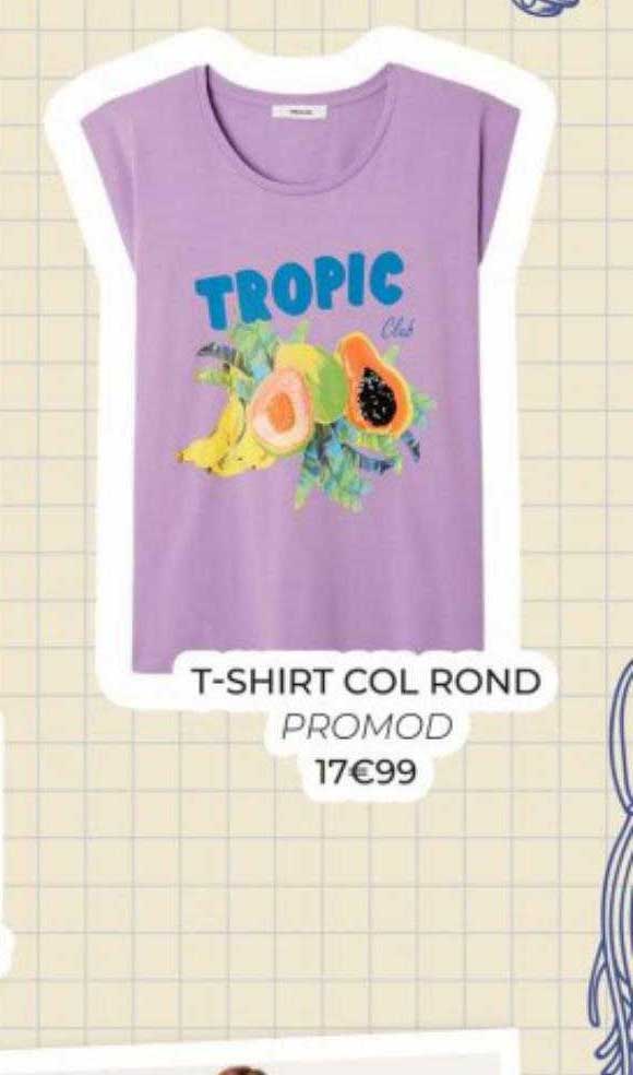 t-shirt col rond promod