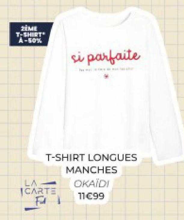 t-shirt longues manches okaïdi