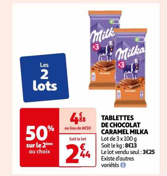 Tablettes De Chocolat Caramel Milka
