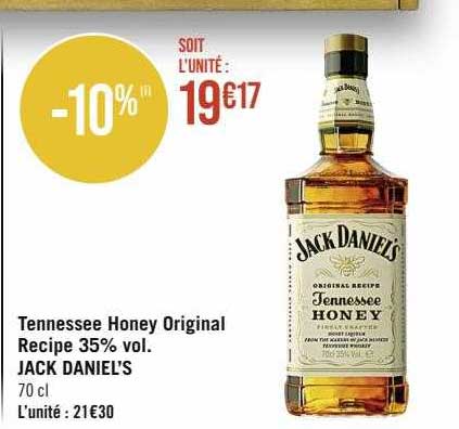 tennessee honey original recipe 35% vol. jack daniel's