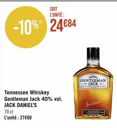 tennessee whiskey gentleman jack 40% vol. jack daniel's