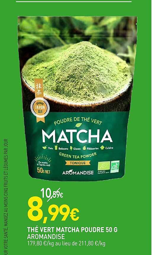 thé vert matcha poudre 50 g aromandise