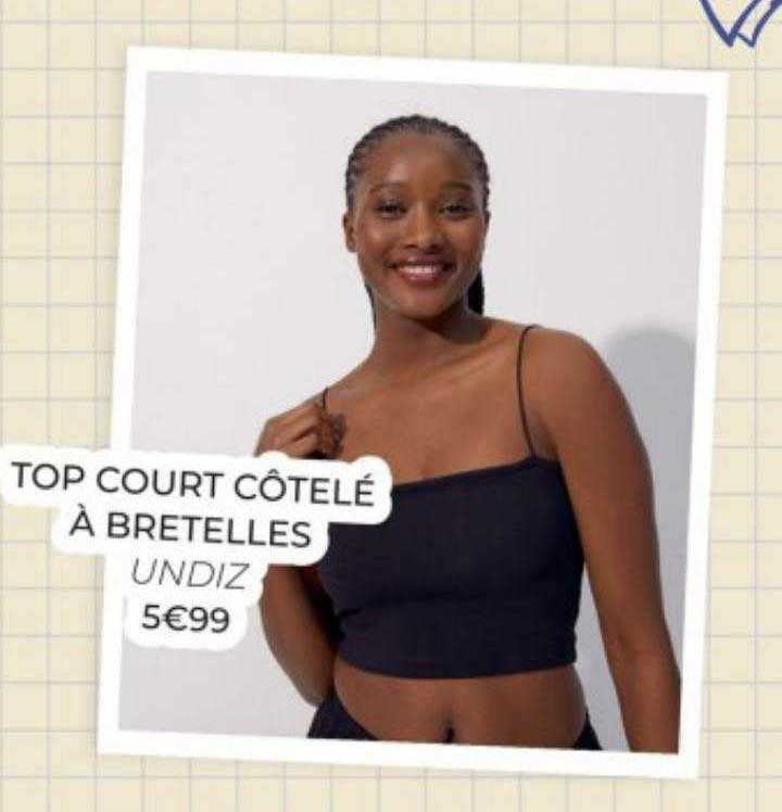 top court côtelé à bretelles undiz