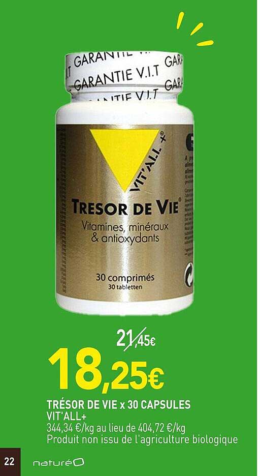 trésor de vie x30 capsules vit'all+