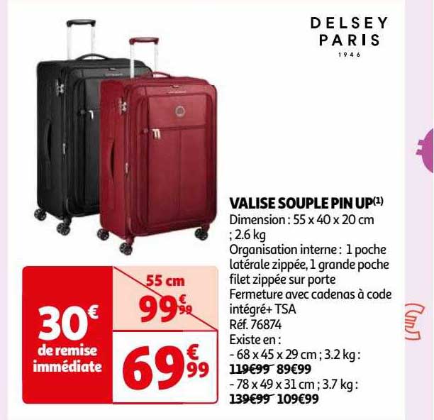 valise souple pin up delsey paris