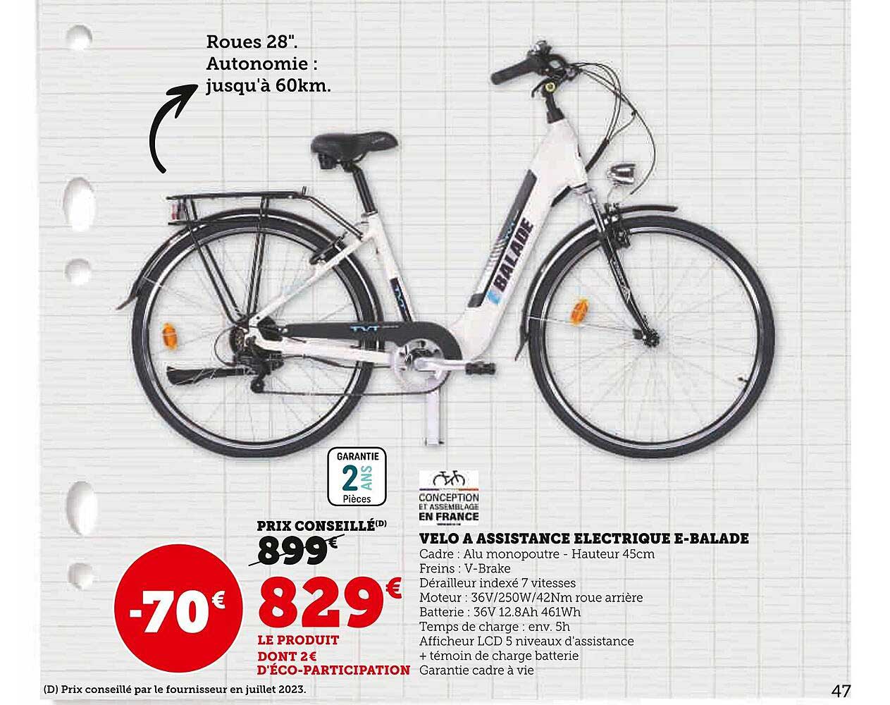 vélo à assistance électrique e-balade